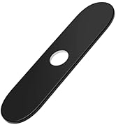 BWE 10-Inch Black Faucet Deck Plate, Sink Hole Cover for 1 Hole or 3 Hole (8-Inch Center) Vessel ...