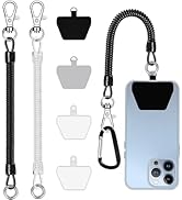 takyu Phone Tether, 2PCS Phone Lanyard Tether with 4*Patch and 1*Carabiner for Outdoor Hiking Cyc...