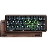 Womier 75% Mechanical Keyboard Wireless with Wood Natural, WD75 V2 QMK/VIA Gaming Creamy Keyboard...