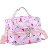 Lunch Box Bag Kids,VASCHY Insulated Two Compartments Cooler Bags Girls/Women w Shoulder Strap for...