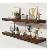 FLYJOE 48 Inch Floating Shelves | 12 Inch Deep Floating Shelves Set of 2 | 48" W x 12" D Rustic B...