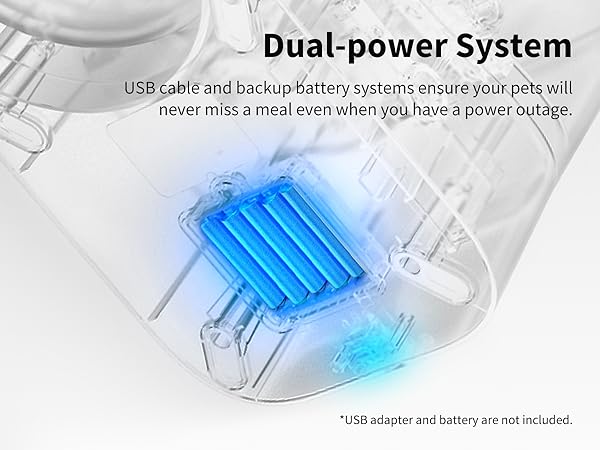 usb charged automatic pet feeder with backup battery 