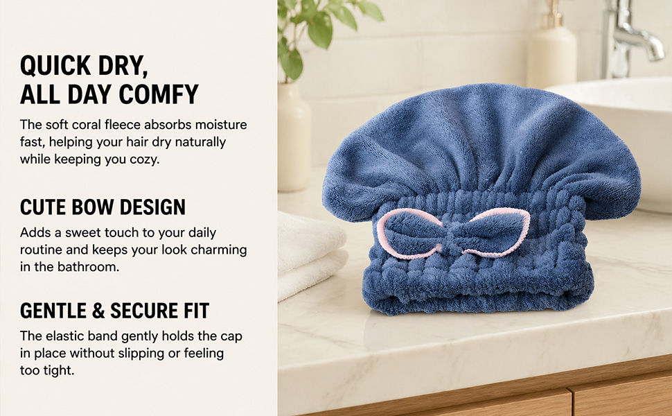 Microfiber Hair Towel Cap