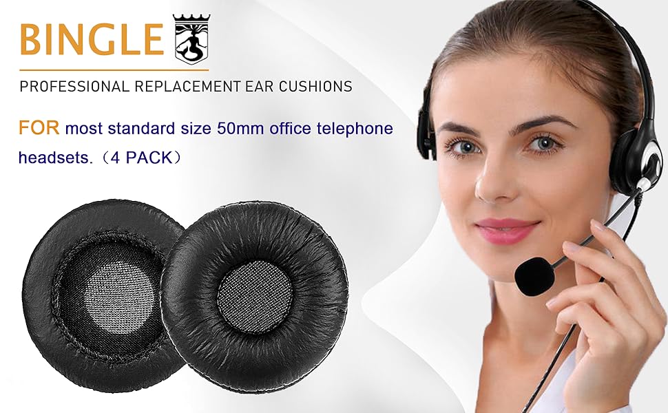 for most standard size 50mm office telephone headsets 4 pack