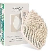 Sndyi Silicone Body Scrubber, Gentle Exfoliating Body Scrubber for Sensitive Skin, Leaf Shaped Sh...