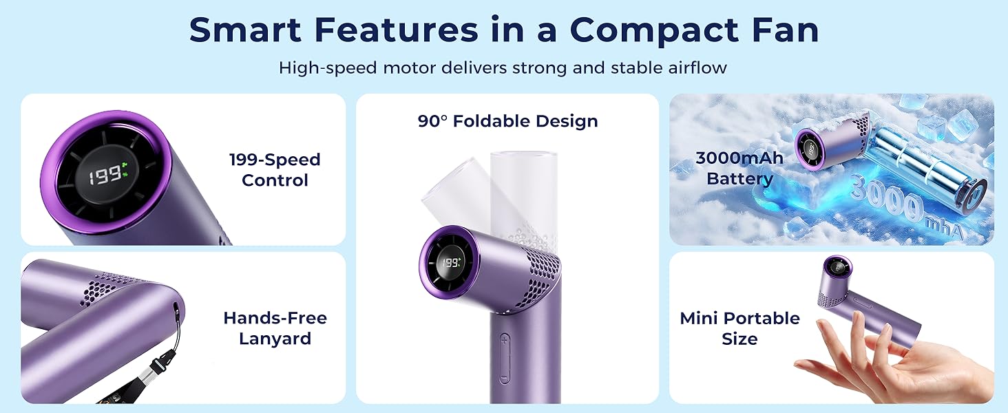 portable cooling fan for commuting walking traveling and outdoor use with easy operation