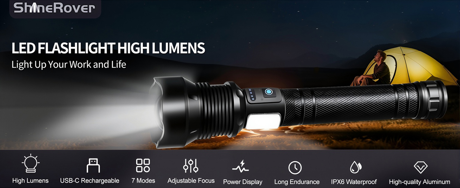 Rechargeable Flashlights High Lumens
