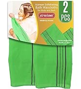 etreetowel Extra Large Size 35.4" x 11" (2 PCs) Korean Asian Exfoliating Bath Washcloths Mitt Scr...