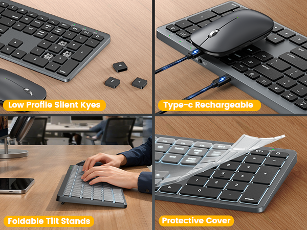 scissors Switch keys, rechargeable, tilt legs, protective cover