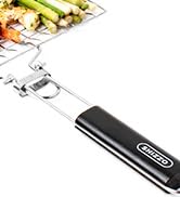 SHIZZO Shallow Grill Basket Set, Grilling Accessories Barbecue BBQ, Stainless Steel Folding Porta...