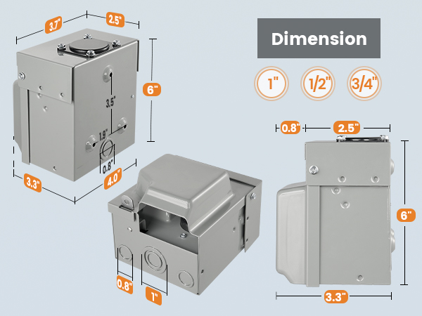 30 amp RV Outlet Box with Breaker