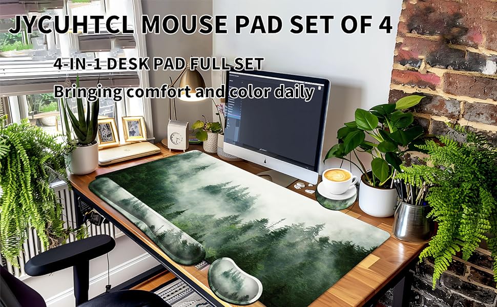 DESK PAD DESK MAT MOUSE PAD WITH WRIST REST LARGE GAMING MOUSE PAD