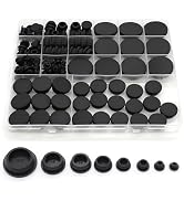 MVRPOWER 125PCS 8 Sizes Black Rubber Plugs for Round Holes, 1" 3/4" 5/8" 1/2" 3/8" 5/16" 1/4" 1/5...