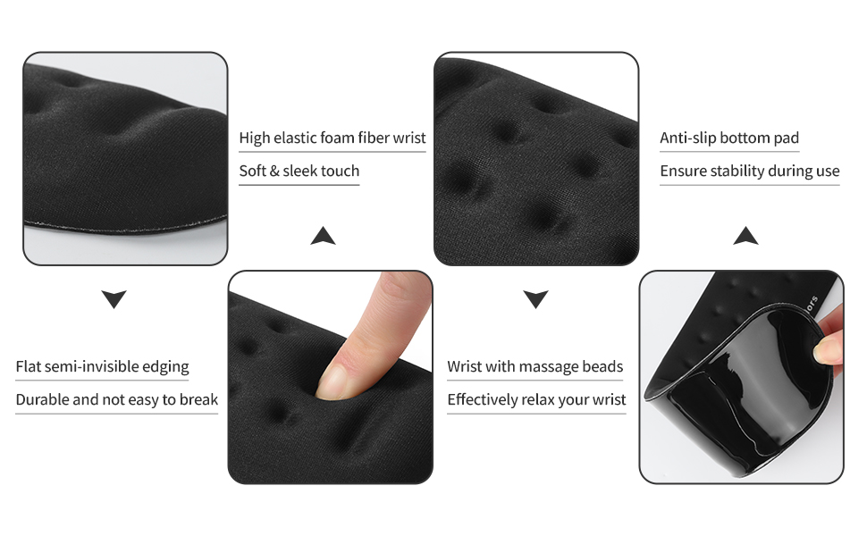  Univo Colors Superfine Fiber Soft Memory Foam Ergonomic Keyboard Wrist Rest