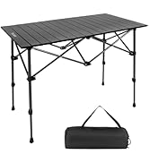 Byliable Camping Table Folding Portable Camp Aluminum Fold Up Lightweight Roll Up Table Adjustabl...