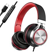 INFURTURE USB C(Type C) Wired Headphones with Mic & Volume Control, Tangle-Free Plaiting Line, Ov...