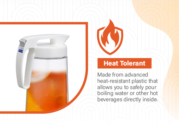 Lustroware QuickServe Airtight 2.1L Pitcher for Making Coffee, Tea and Juices, 2.1Liters, Clear