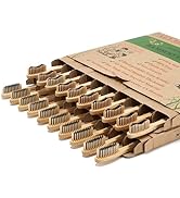 paeyaer 10 Count Bamboo Toothbrushes (Toothbrush Soft+Toothbrush Medium) Charcoal Toothbrushes - ...