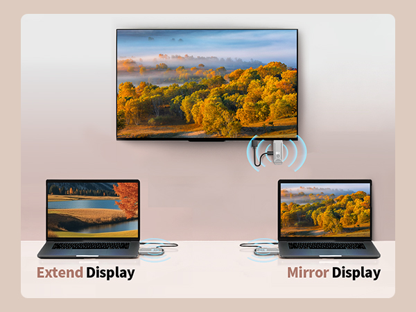 wireless hdmi extender supports dual-mode mirroring and expansion