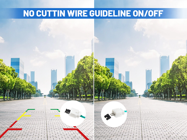 Tri-color parking guidelines: Helps guide you into parking spots.