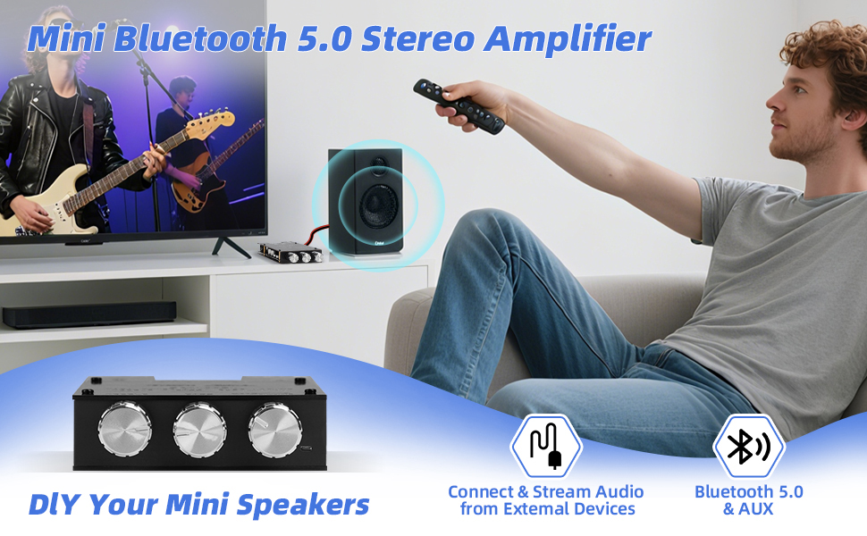 Mini Bluetooth 5.0 stereo Amplifier