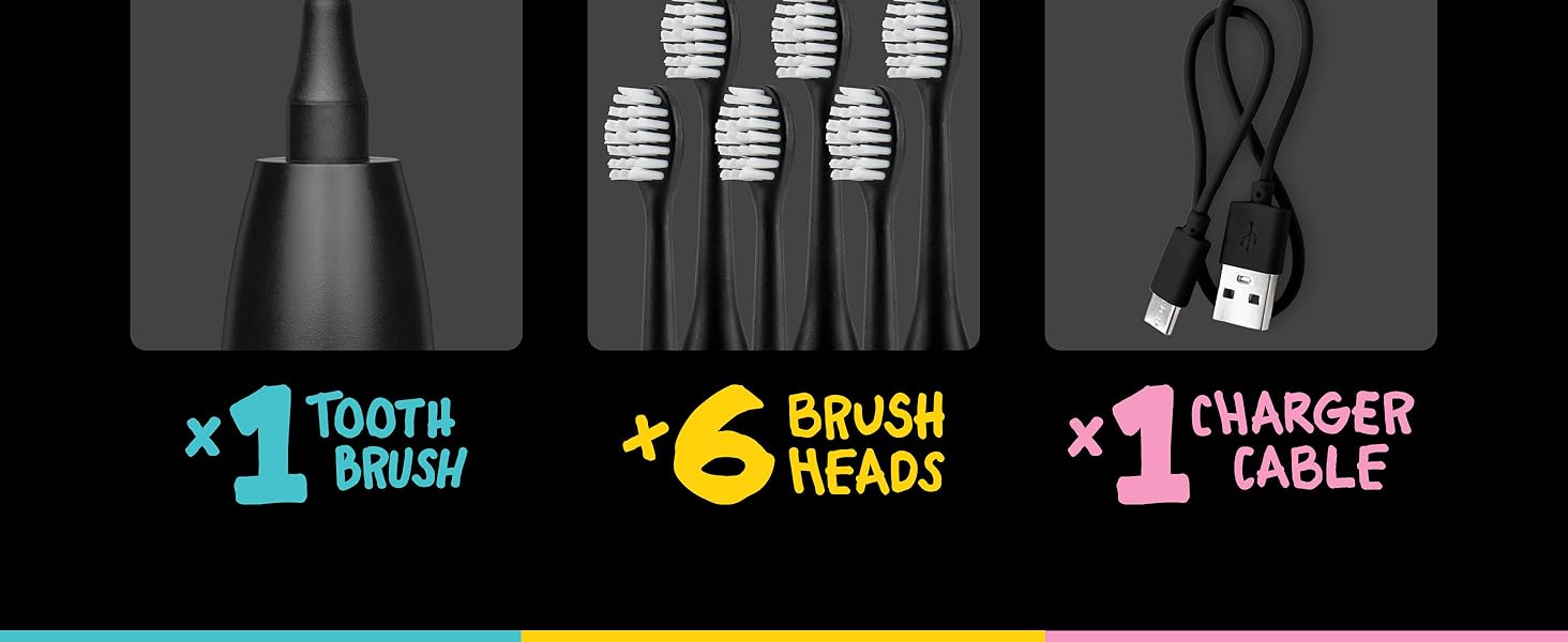 Made by Dentists Sonic X Electric Toothbrush + Replacment Heads- Todays a Good Day