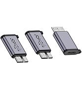 WLGQ USB 3.0 Micro B Male to Type C Female Adapter - 10Gbps Converter for External Hard Drive, SS...