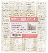 48 Rolls Cute Transparent Tape Refill Rolls, Crystal Clear 1inch Core Tape for Office, School and...