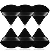 RAREIUS 6pcs Triangular Powder Puff Face Soft Velour Makeup Puff for Loose Powder Body Powder Mak...