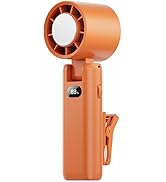Pwysara Clip-On High Speed Portable Fan with Cooling, 5-Speed Rechargeable Handheld Fan, 180° Fol...