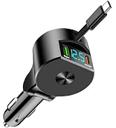 Etre Jeune USB C Retractable Car Charger, PD 30W Super Fast Type C Car Phone Charger Adapter Comp...