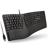 X9 Performance Ergonomic Keyboard Wired with Wrist Rest - Type Comfortably Longer - USB Wired Key...