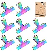Pack of 8 Bag Clips, Stainless Steel and Heavy Duty Metal Bag Clip,Tightly Seals Chip, Coffee, Br...