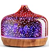 Porseme 500ml Essential Oil Diffuser 3D Glass Aromatherapy Ultrasonic Humidifier - Auto Shut-Off,...