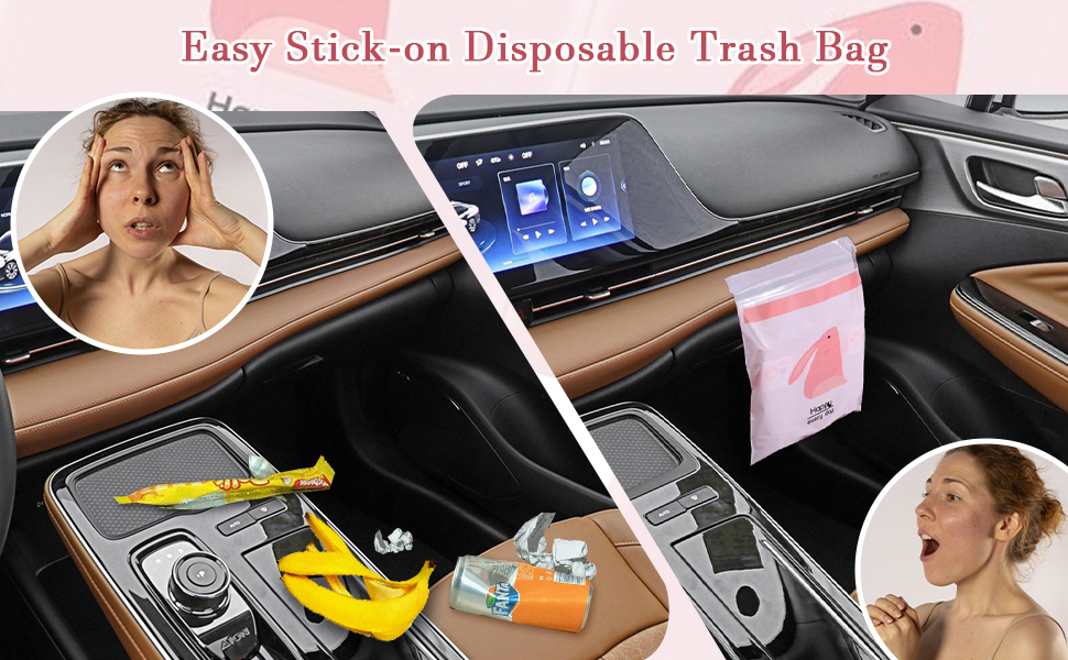Easy Stick-On Disposable Portable Car Trash Bag