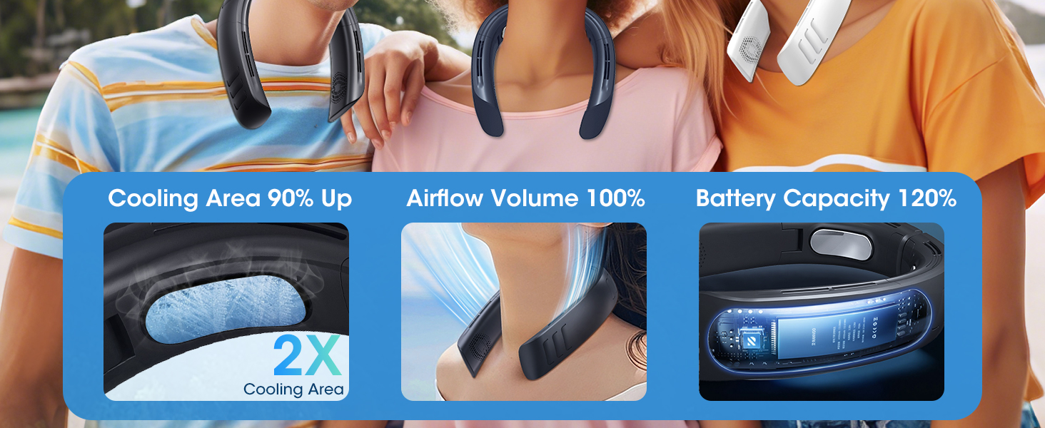 neck fan rechargable portable neck fan foldable neck fan personal fan neck fans that blow cold air