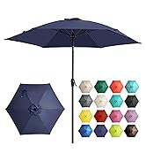 Ayge 7.5FT Large Outdoor Patio Umbrella Market Table Umbrella-UV Resistant, Easy Push Button Tilt...