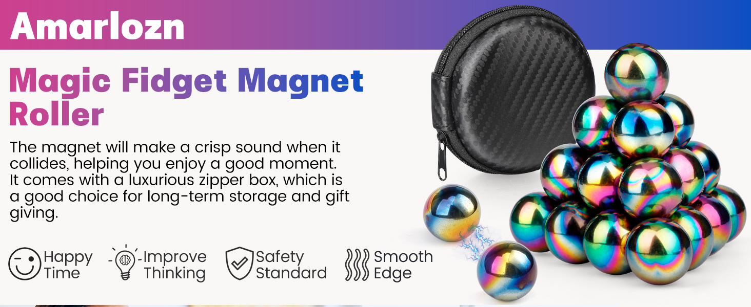 Large Fidget Magnet Toy for Adults, Magnet Hand Roller, Magnetic Toy for Men, Refrigerator Magnet
