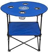 Rio Brands Lightweight Fabric Portable Folding Beach Table with Cupholders