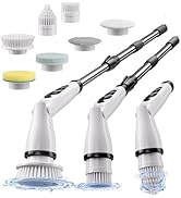 JOYMOOP Electric Spin Scrubber, Cordless Cleaning Brush 450 RPM with 100-Min Runtime, IPX7 Waterp...
