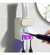 Automatic Electric Toothpaste Dispenser, Wall Mounted with 3 Toothbrush Slots, for Kids and Adult...