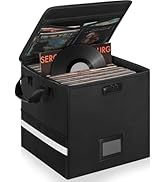 IBVIVIC Fireproof Vinyl Record Storage Box, Record Storage Organizer with Lock Fireproof Record C...