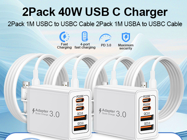 2 Fast Charger,4 Fast Charging Cable