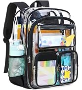 Vorspack Clear Backpack for School - Heavy Duty Transparent Bookbag for Girls Boys Large See Thro...