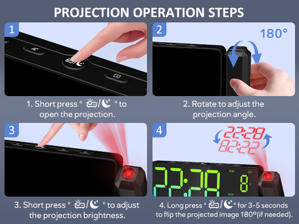projection alarm clocks for bedrooms