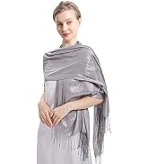 RonFoxi Sparkly Metallic Shawls and Wraps,Women's Glitter Pashmina Shawl Scarf forformal Evening ...