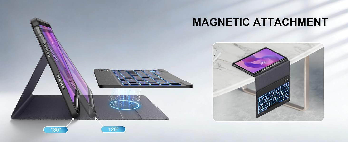 Lenovo Idea Tab 11 Inch 2025 case with keyboard features a magnetic design