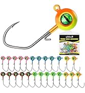 Dovesun Crappie Jig Heads for Fishing Underspin Jig Heads for Crappie Walleye Bluegill Ice Fishin...