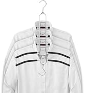 GZQXHOME 5-in-1 Anti Slip Stainless Metal Clothes Hangers,Space Saving Thin Shirt Hangers,Multi L...