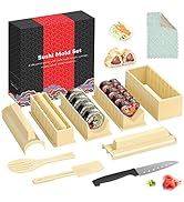 HI NINGER Sushi Making Kit Deluxe Edition Heart Sushi Mold Complete Sushi Maker Kit 12PCS Home Su...